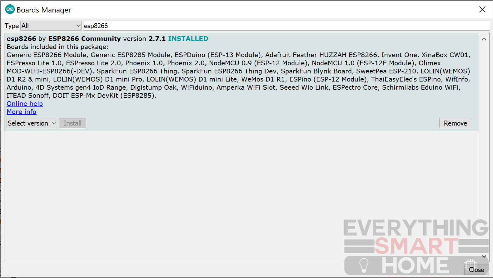 Install esp8266 through boards manager arduino IDE