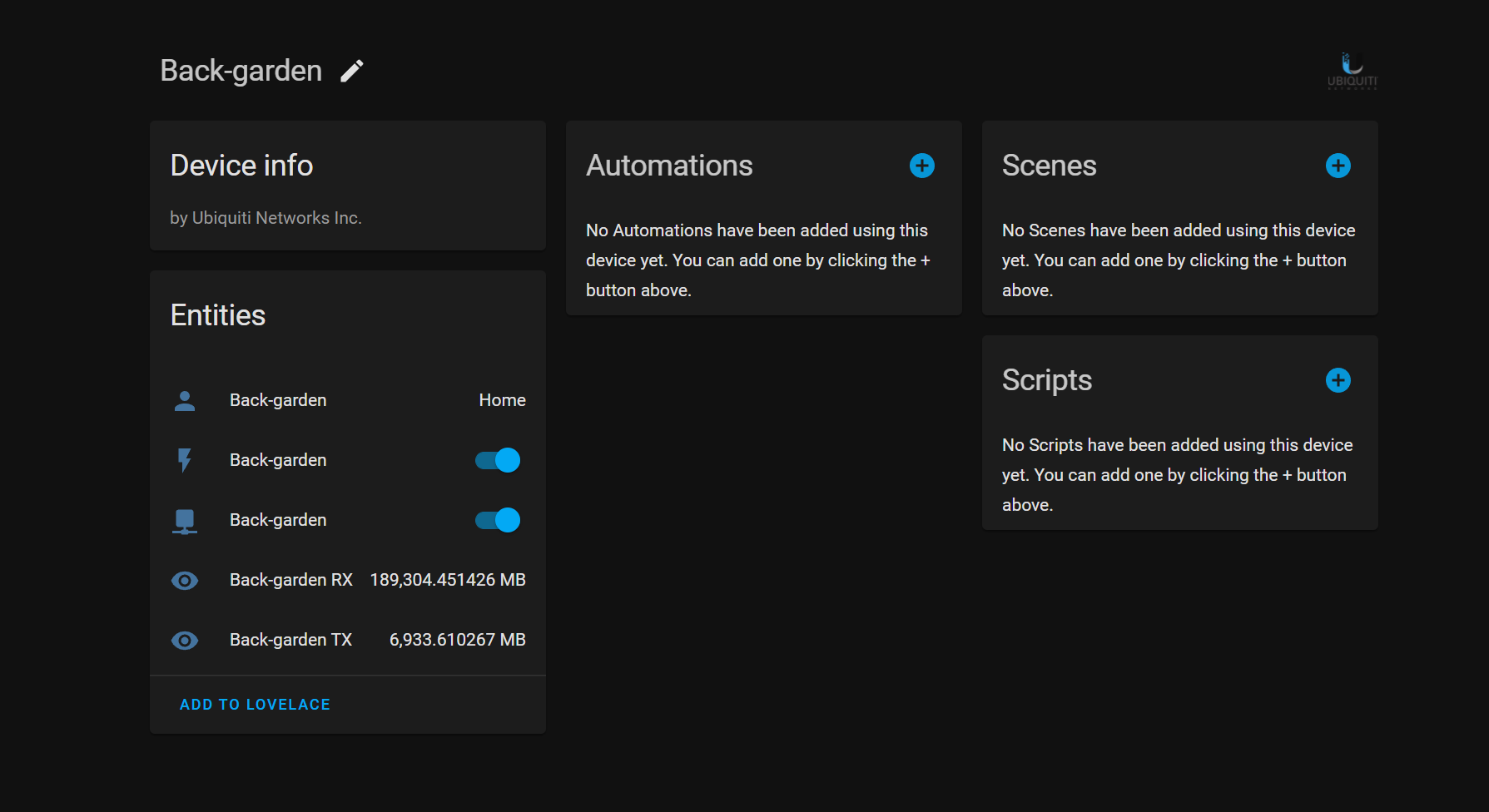 Home Assistant and Unifi device control